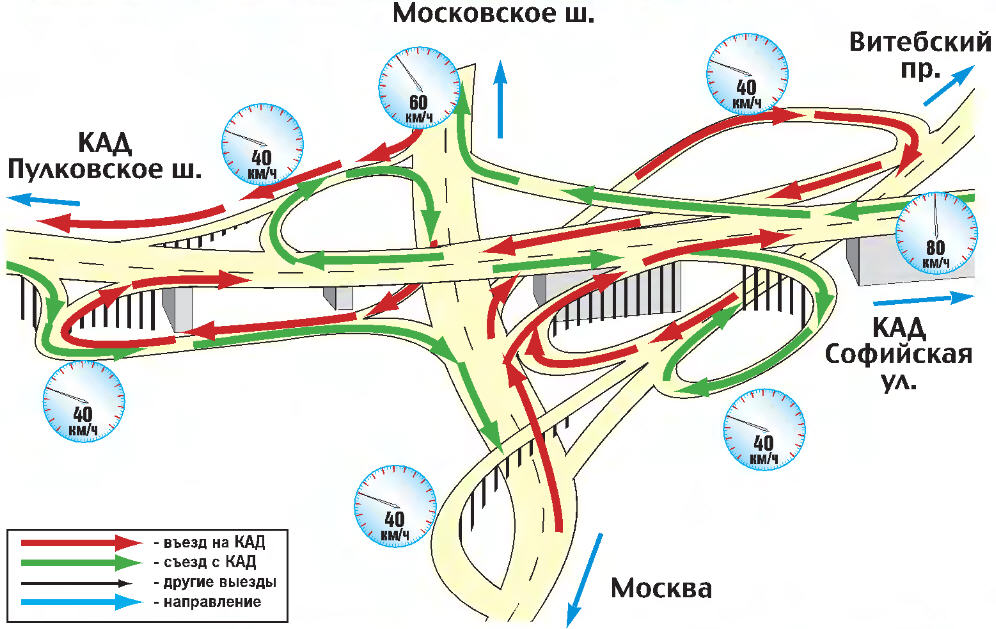 Спб кад развязки карта